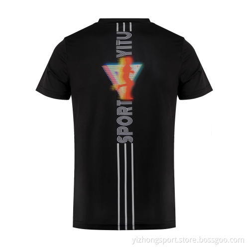 Moisture Wicking Dry Fit T Shirt Black Printed